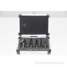 Step Drill Bits Kit dalam kasus aluminium